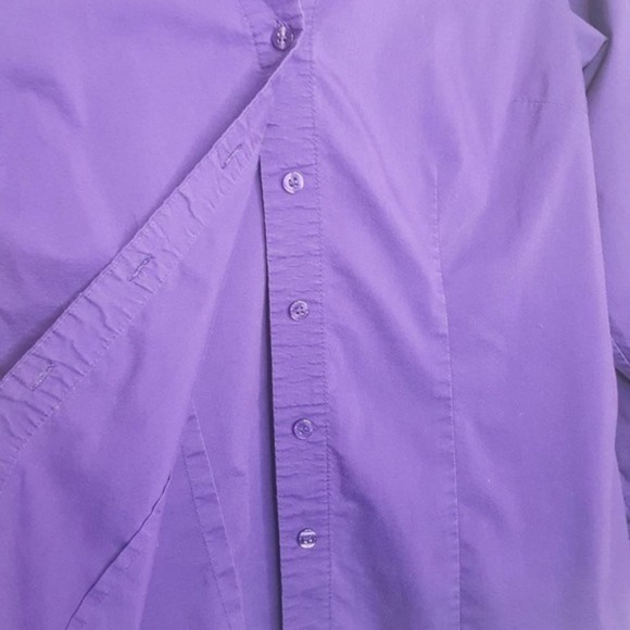 4 S Worthington Stretch Purple Top Blouse Shirt P - Picture 7 of 7
